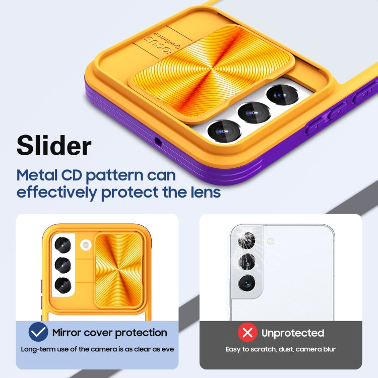 For Samsung Galaxy S22 5G 360 degree Full Coverage Sliding Camshield Phone Case
