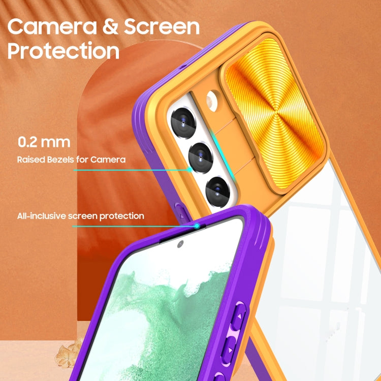 For Samsung Galaxy S22 5G 360 degree Full Coverage Sliding Camshield Phone Case