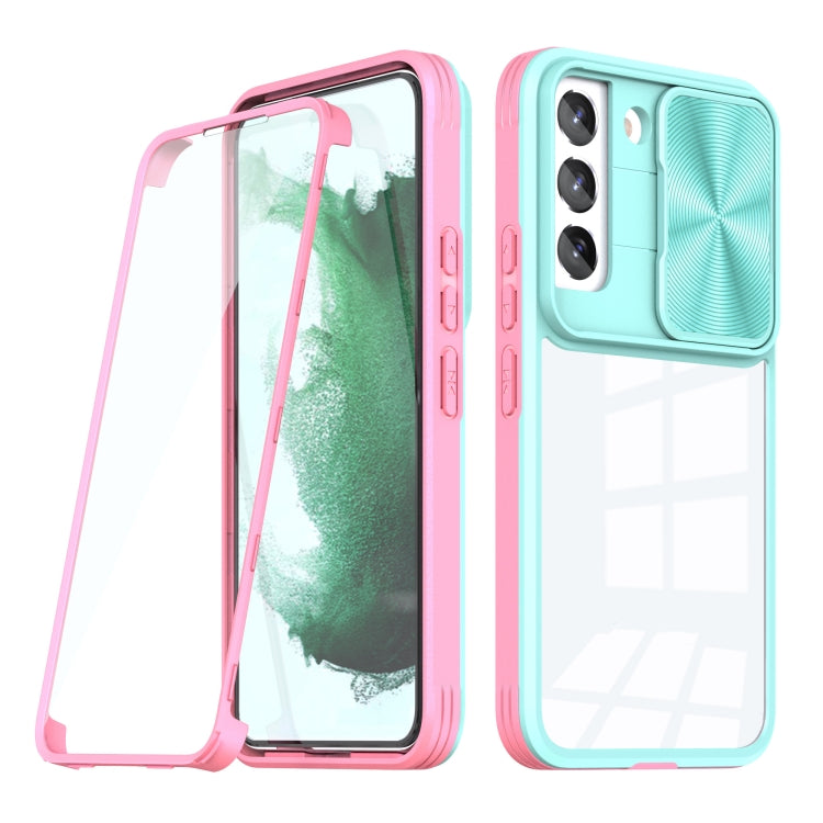 For Samsung Galaxy S22 5G 360 degree Full Coverage Sliding Camshield Phone Case