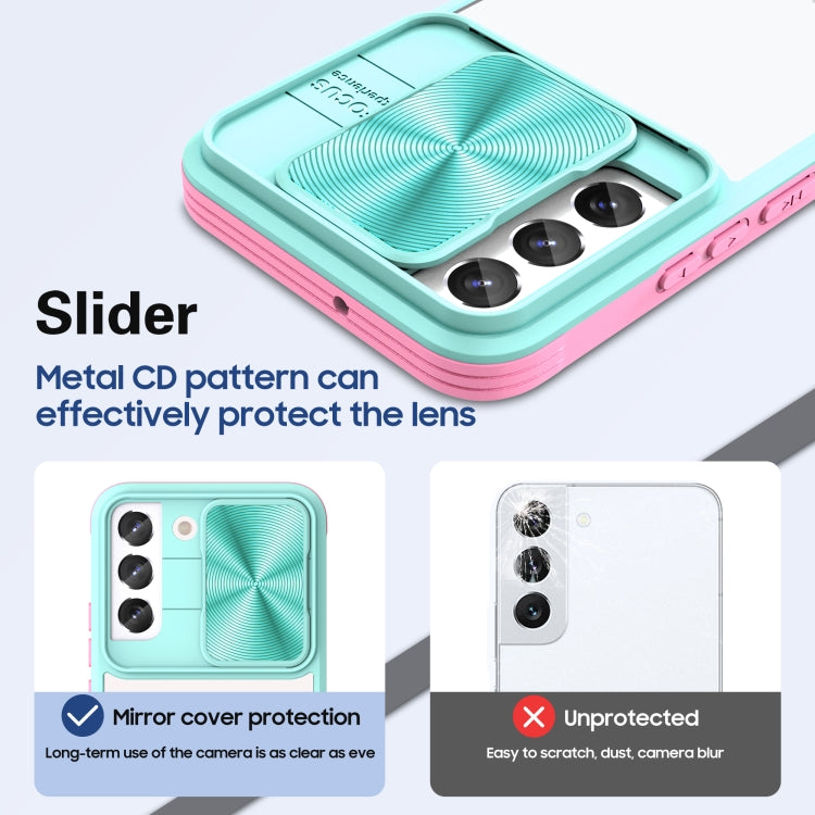 For Samsung Galaxy S22 5G 360 degree Full Coverage Sliding Camshield Phone Case