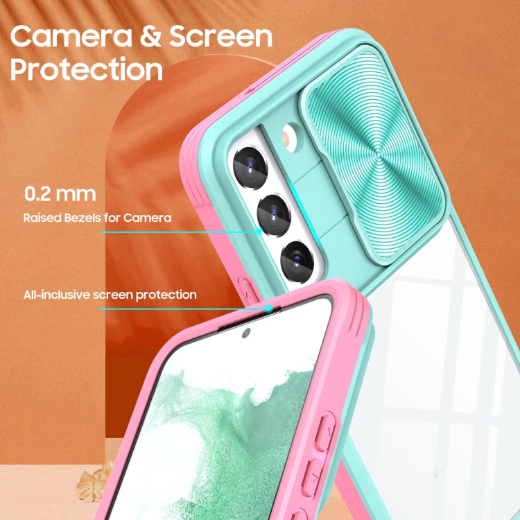 For Samsung Galaxy S22 5G 360 degree Full Coverage Sliding Camshield Phone Case