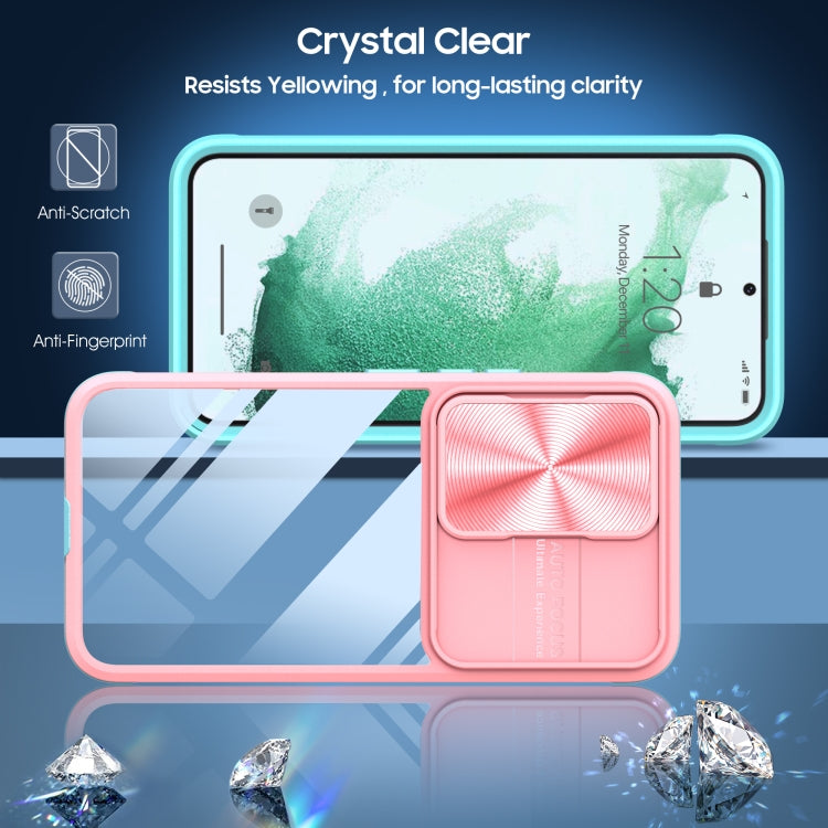 For Samsung Galaxy S22+ 5G 360 degree Full Coverage Sliding Camshield Phone Case