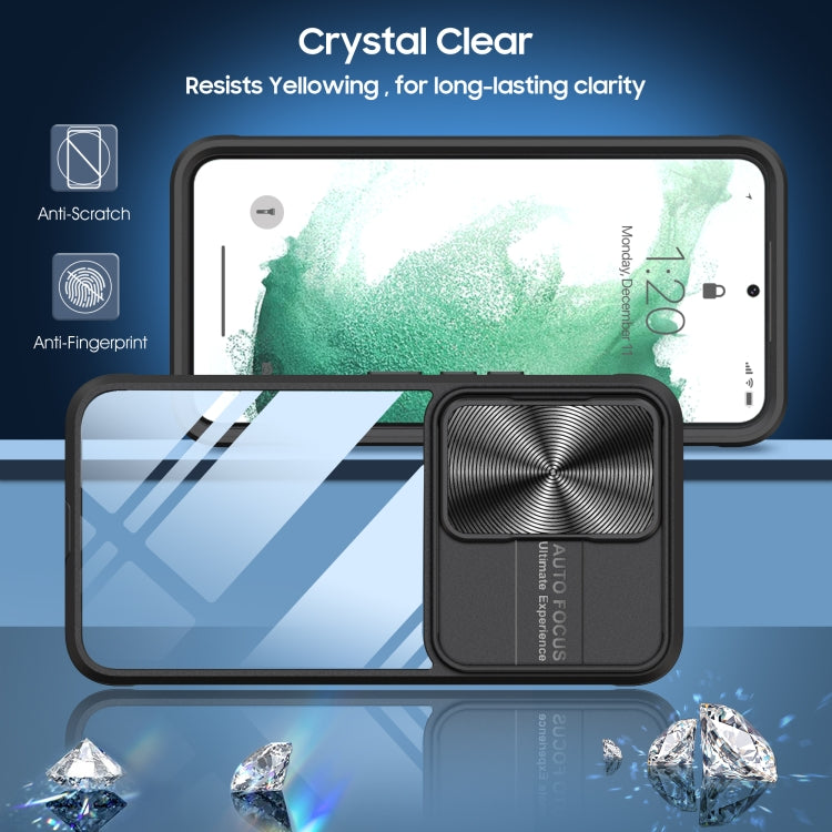 For Samsung Galaxy S22+ 5G 360 degree Full Coverage Sliding Camshield Phone Case