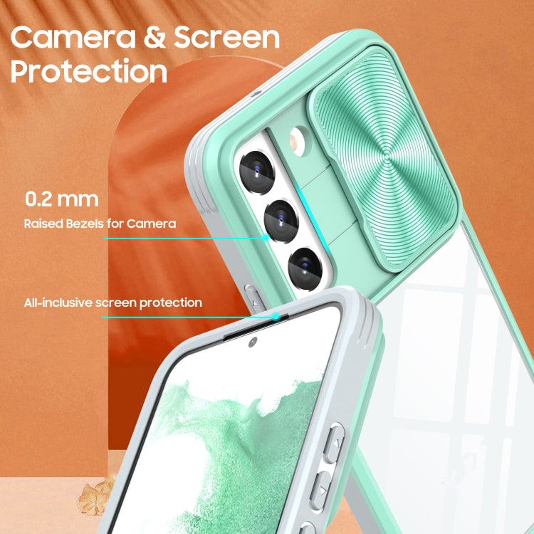 For Samsung Galaxy S22+ 5G 360 degree Full Coverage Sliding Camshield Phone Case
