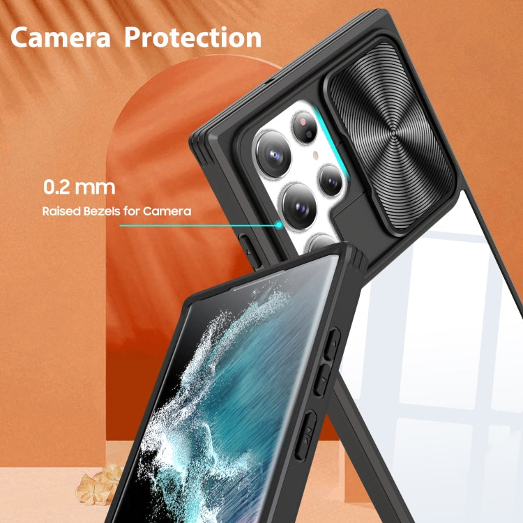 For Samsung Galaxy S22 Ultra 5G 360 degree Full Coverage Sliding Camshield Phone Case
