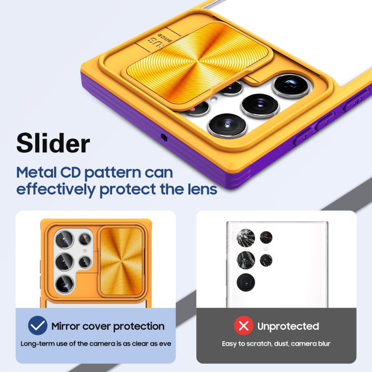 For Samsung Galaxy S22 Ultra 5G 360 degree Full Coverage Sliding Camshield Phone Case