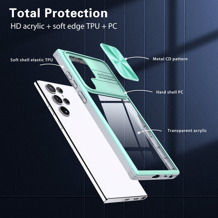 For Samsung Galaxy S22 Ultra 5G 360 degree Full Coverage Sliding Camshield Phone Case