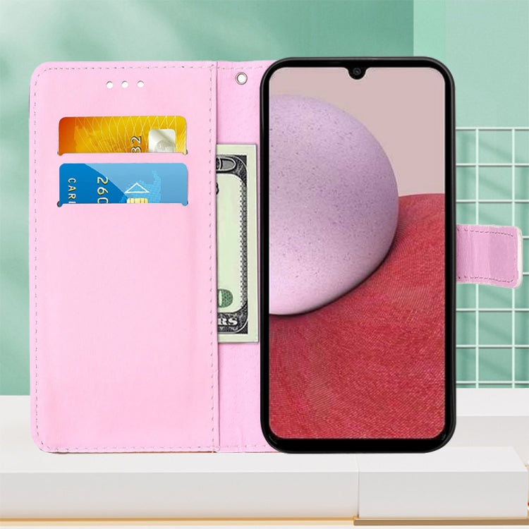 For Samsung Galaxy A14 5G Colored Drawing Pattern Plain Weave Leather Phone Case