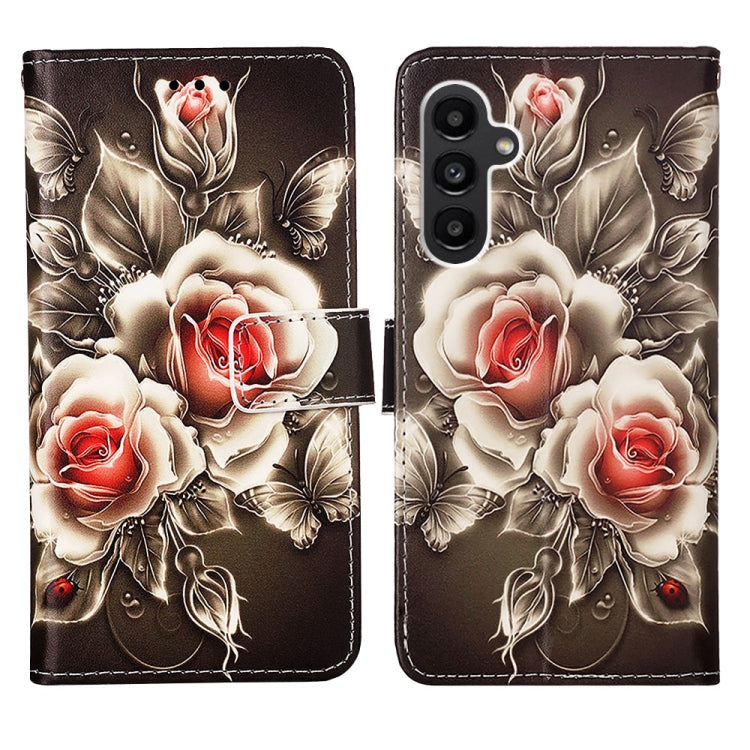 For Samsung Galaxy A14 5G Colored Drawing Pattern Plain Weave Leather Phone Case