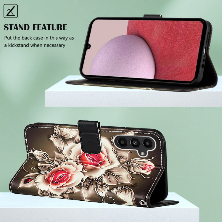 For Samsung Galaxy A14 5G Colored Drawing Pattern Plain Weave Leather Phone Case