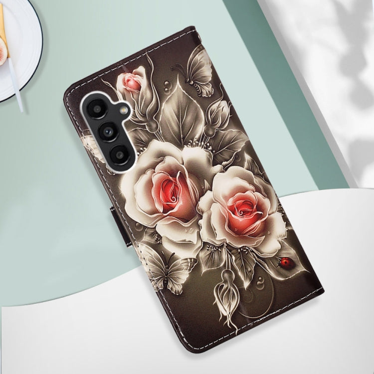 For Samsung Galaxy A14 5G Colored Drawing Pattern Plain Weave Leather Phone Case