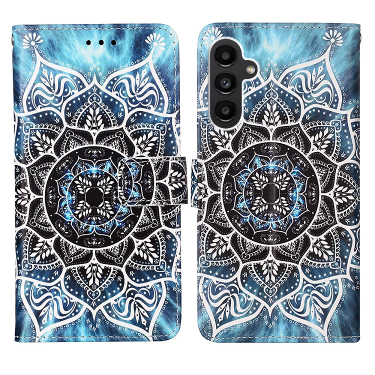 For Samsung Galaxy A14 5G Colored Drawing Pattern Plain Weave Leather Phone Case