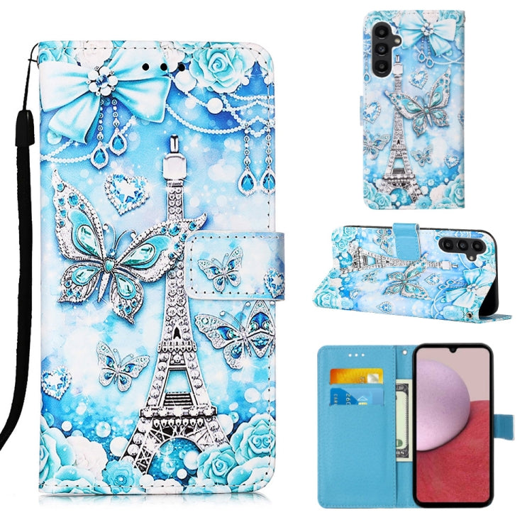 For Samsung Galaxy A14 5G Colored Drawing Pattern Plain Weave Leather Phone Case