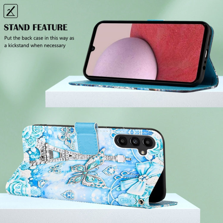 For Samsung Galaxy A14 5G Colored Drawing Pattern Plain Weave Leather Phone Case