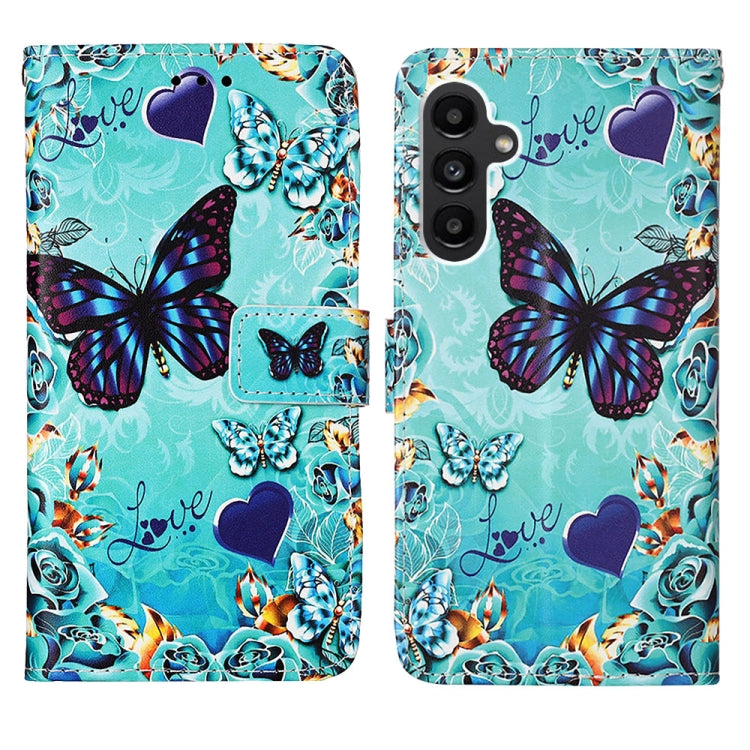 For Samsung Galaxy A14 5G Colored Drawing Pattern Plain Weave Leather Phone Case