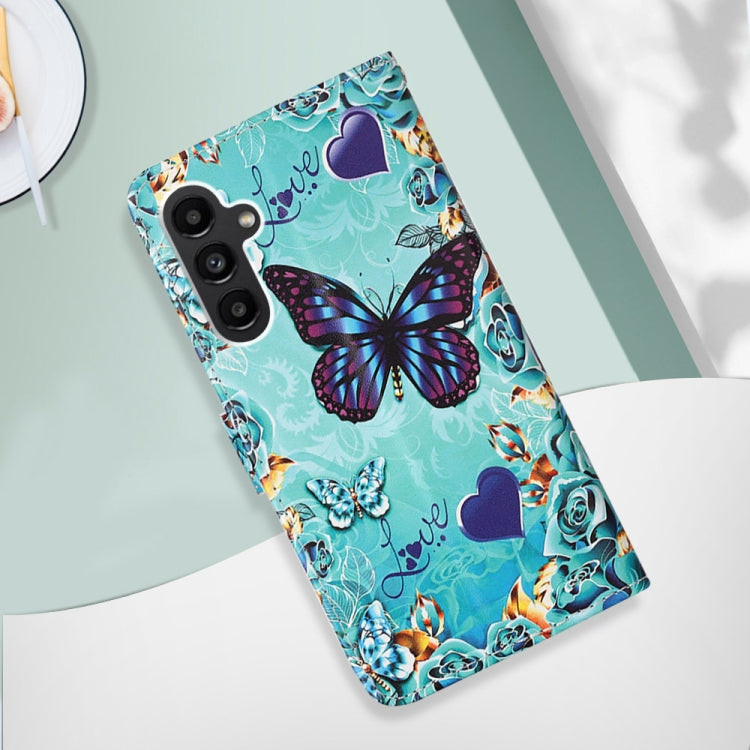 For Samsung Galaxy A14 5G Colored Drawing Pattern Plain Weave Leather Phone Case