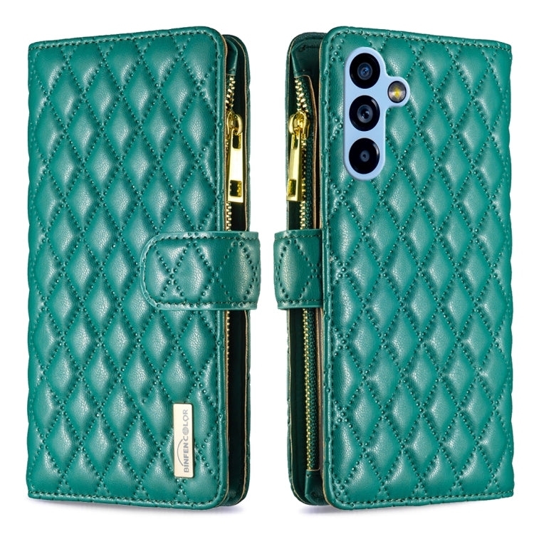 For Samsung Galaxy A54 5G Diamond Lattice Zipper Wallet Leather Flip Phone Case