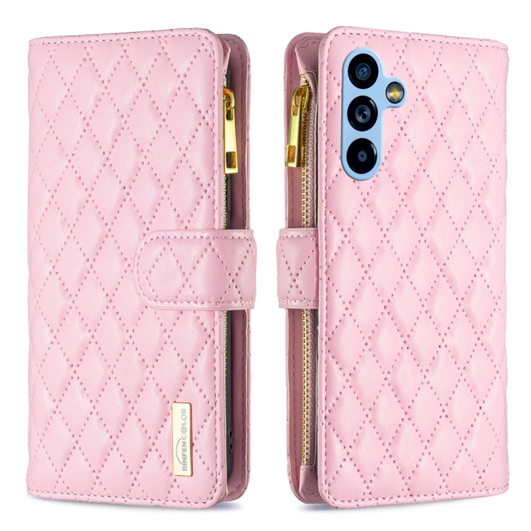 For Samsung Galaxy A54 5G Diamond Lattice Zipper Wallet Leather Flip Phone Case