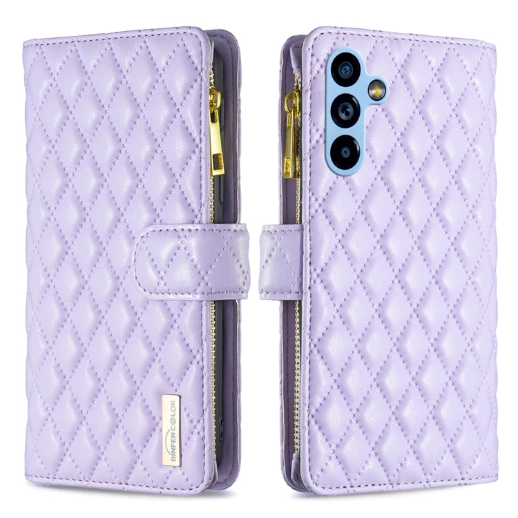 For Samsung Galaxy A54 5G Diamond Lattice Zipper Wallet Leather Flip Phone Case