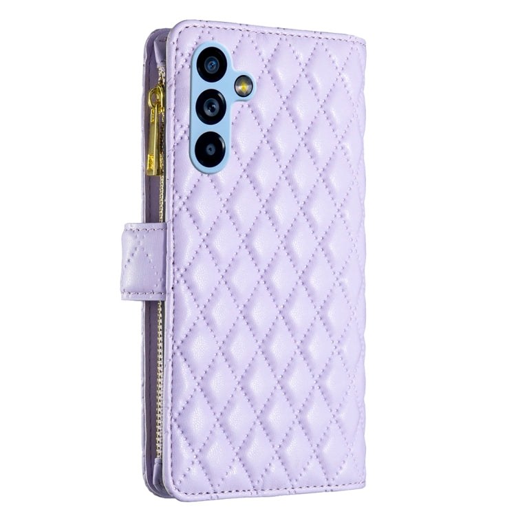 For Samsung Galaxy A54 5G Diamond Lattice Zipper Wallet Leather Flip Phone Case