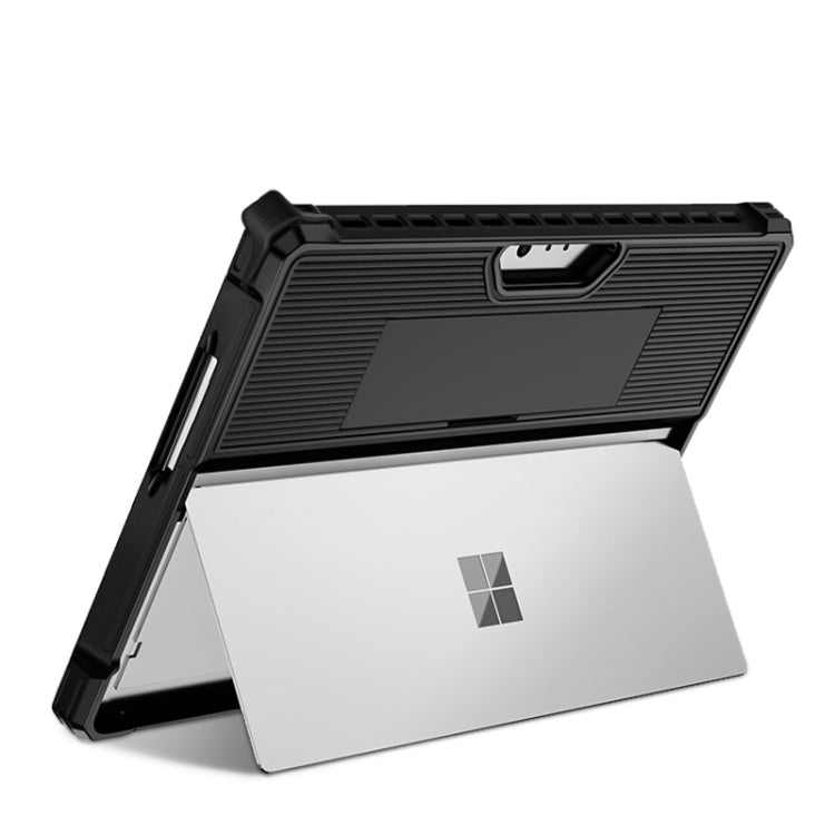 For Microsoft Surface Pro 8 Striped Hollow Tablet Case(Black)