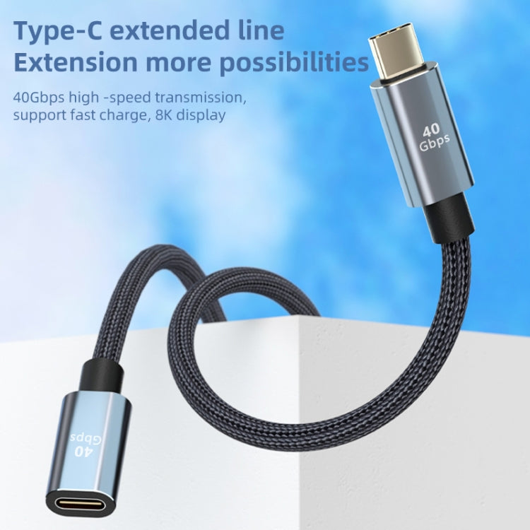 USB4.0 40Gbps Type-C Male to Female Extension Cable, Length:1m