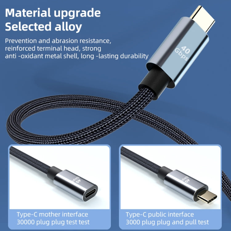 USB4.0 40Gbps Type-C Male to Female Extension Cable, Length:1m