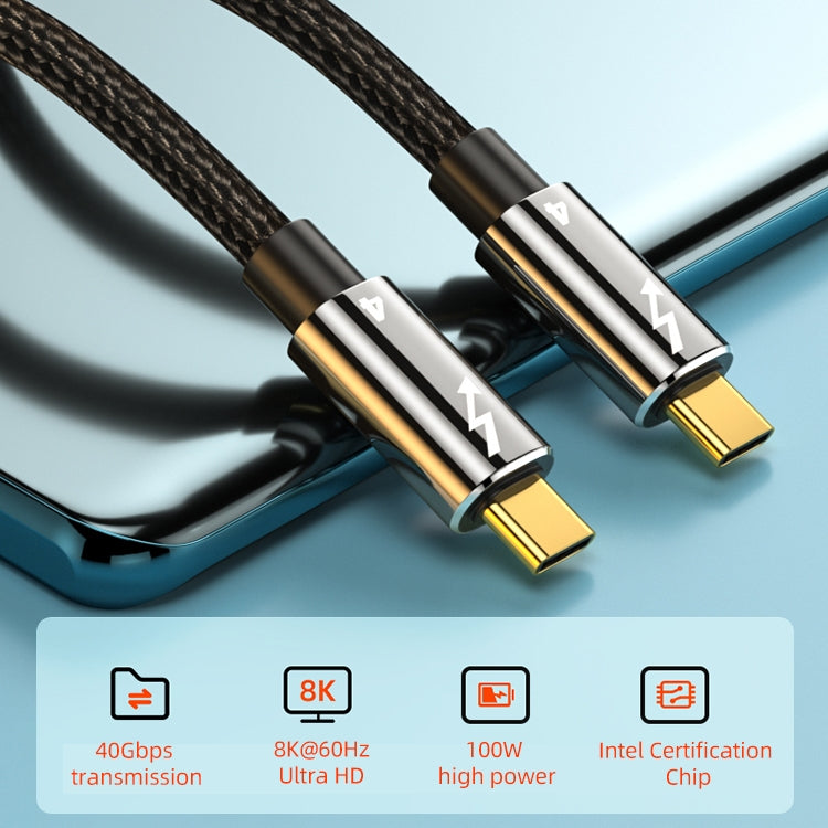 100W Type-C to Type-C Compatible Thunderbolt 4 Full-function Data Cable, Length:0.8m