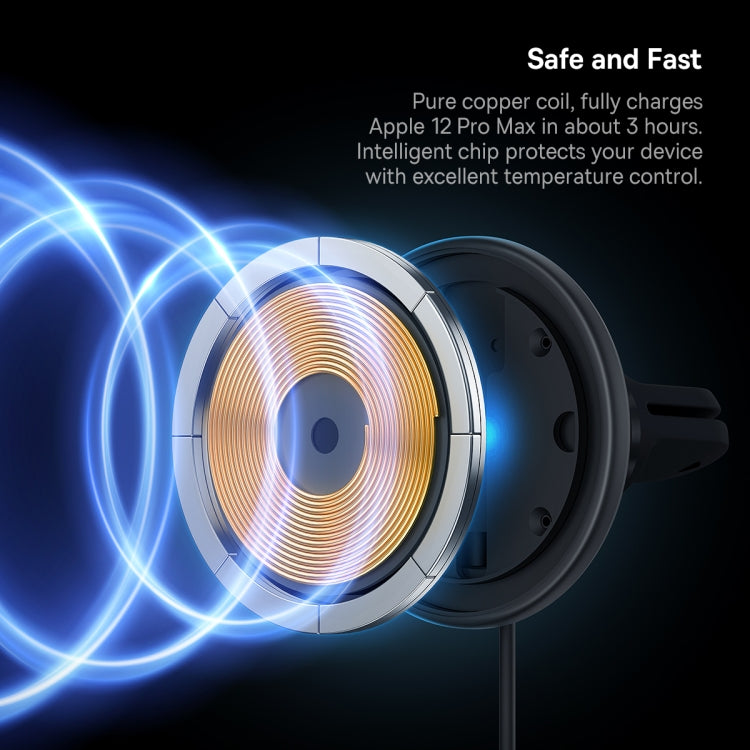 Baseus CW01 40W Magnetic Wireless Charging Car Holder, Interface:USB-C / Type-C
