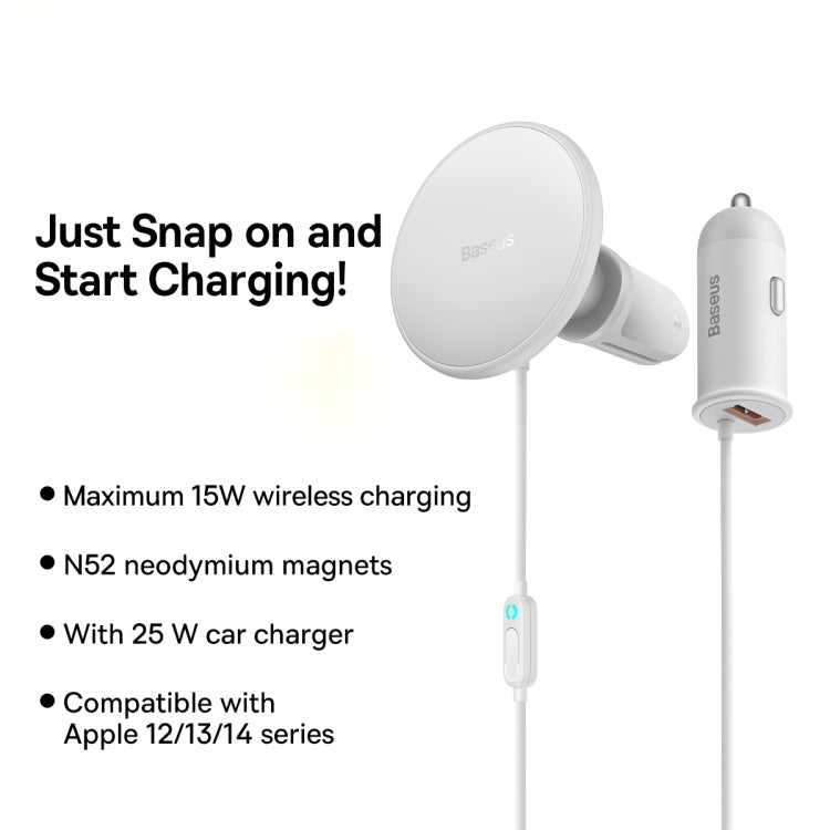 Baseus CW01 40W Magnetic Wireless Charging Car Holder, Interface:USB