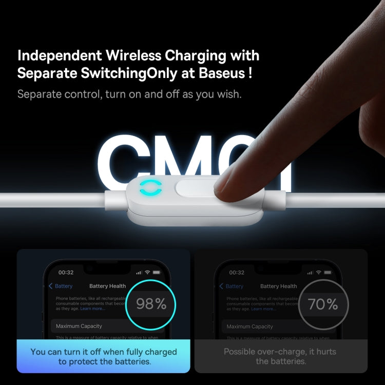 Baseus CW01 40W Magnetic Wireless Charging Car Holder, Interface:USB