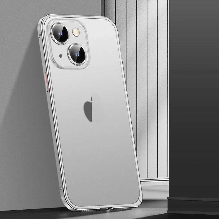 For iPhone 13 Spring Buckle Metal Frosted Phone Case