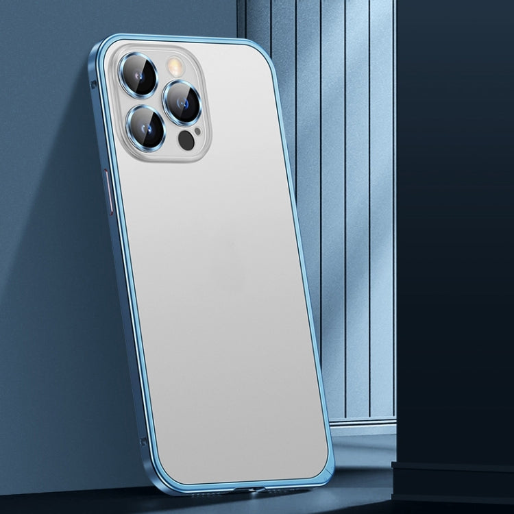 For iPhone 13 Pro Spring Buckle Metal Frosted Phone Case