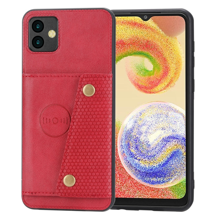 For Samsung Galaxy A04 Double Buckle Card Slots Magnetic Phone Case