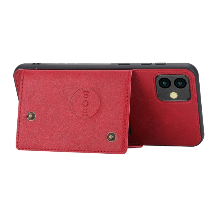 For Samsung Galaxy A04 Double Buckle Card Slots Magnetic Phone Case