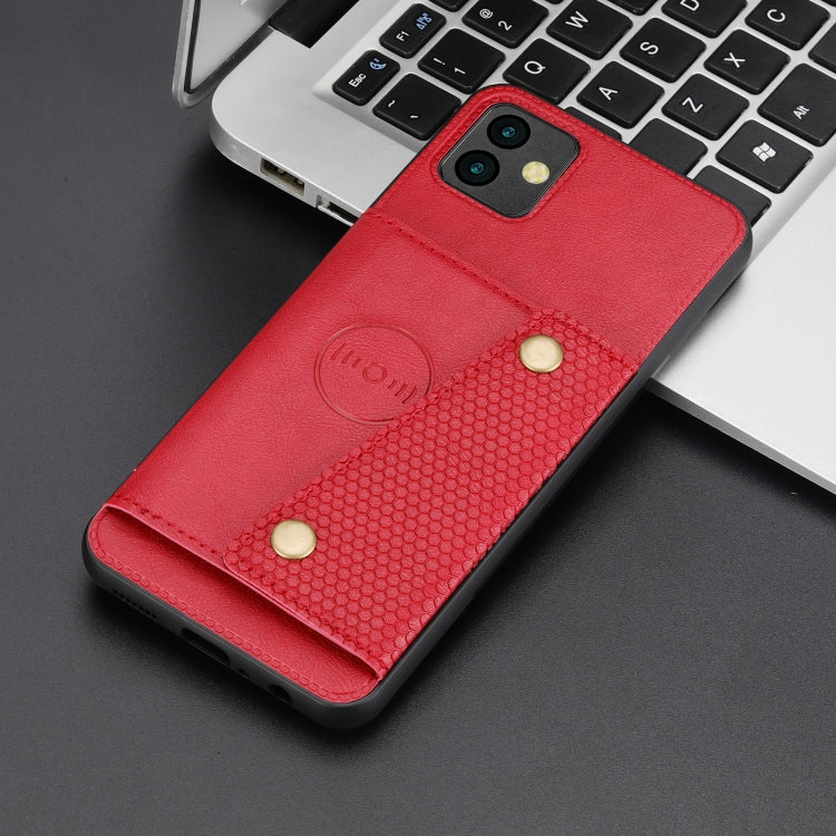 For Samsung Galaxy A04 Double Buckle Card Slots Magnetic Phone Case