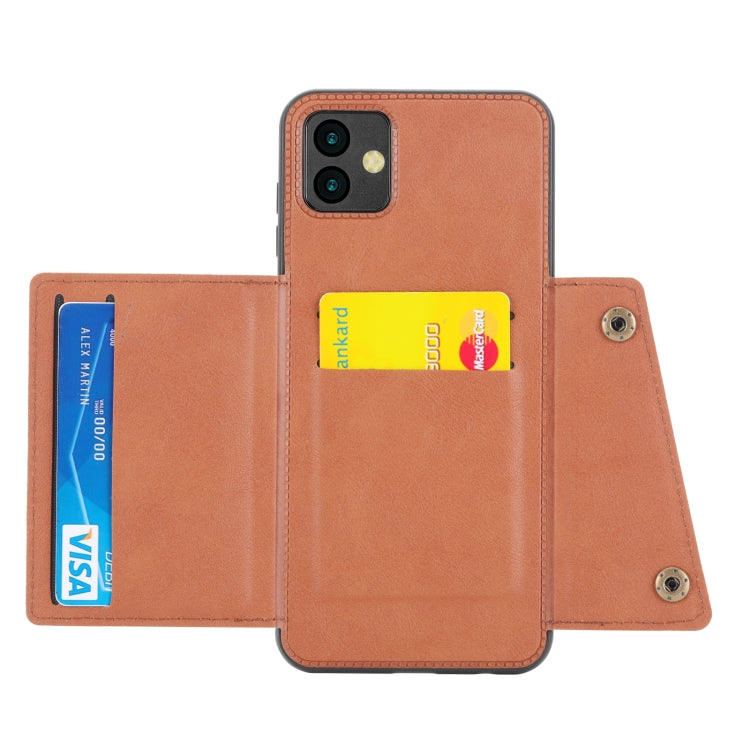 For Samsung Galaxy A04 Double Buckle Card Slots Magnetic Phone Case
