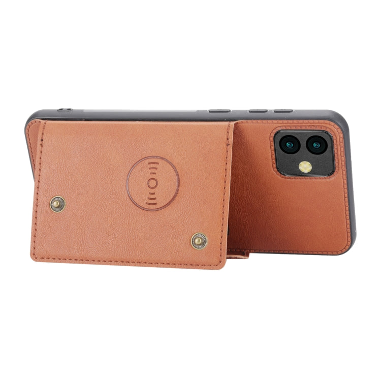 For Samsung Galaxy A04 Double Buckle Card Slots Magnetic Phone Case