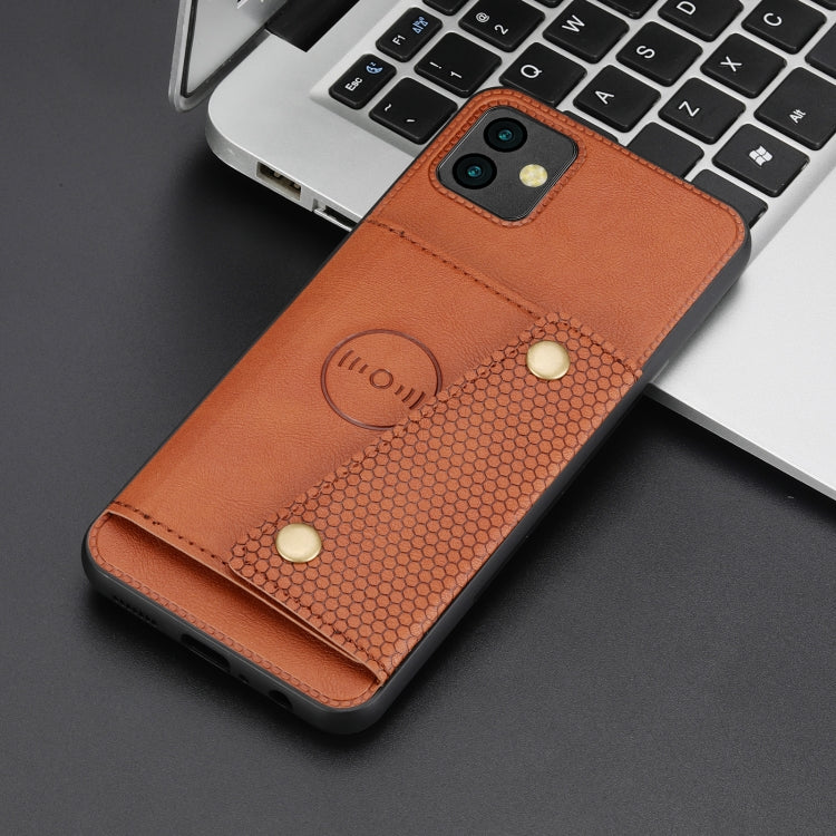 For Samsung Galaxy A04 Double Buckle Card Slots Magnetic Phone Case