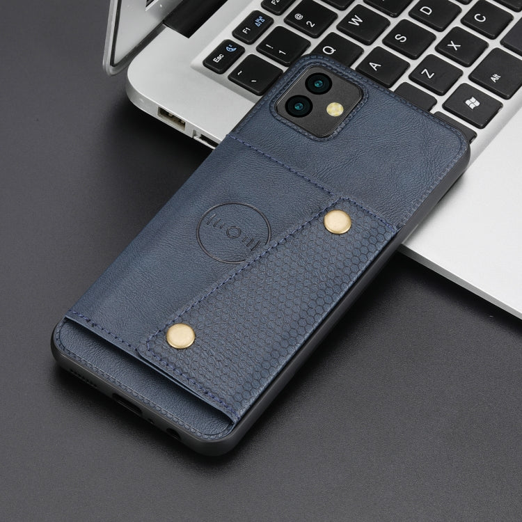 For Samsung Galaxy A04 Double Buckle Card Slots Magnetic Phone Case