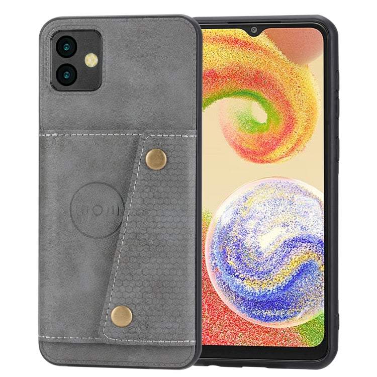 For Samsung Galaxy A04 Double Buckle Card Slots Magnetic Phone Case