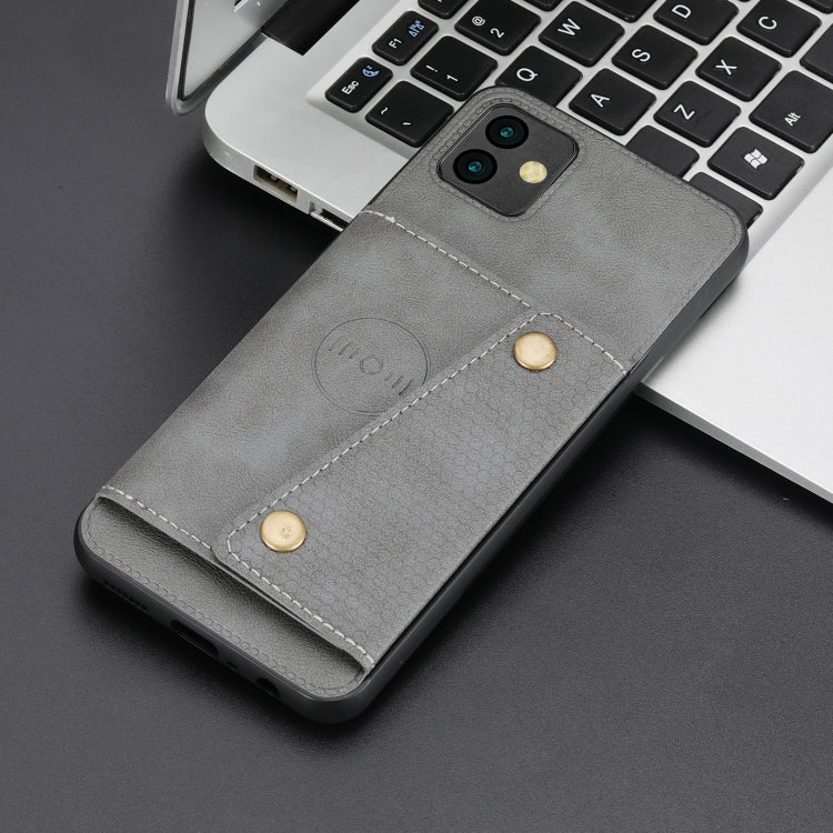 For Samsung Galaxy A04 Double Buckle Card Slots Magnetic Phone Case