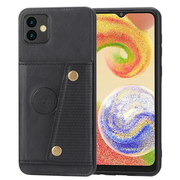 For Samsung Galaxy A04 Double Buckle Card Slots Magnetic Phone Case