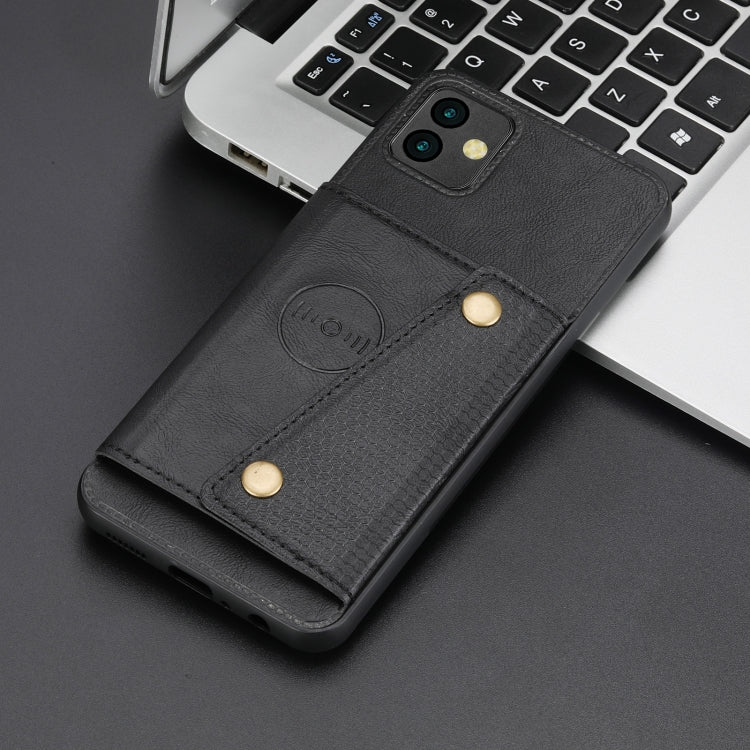 For Samsung Galaxy A04 Double Buckle Card Slots Magnetic Phone Case
