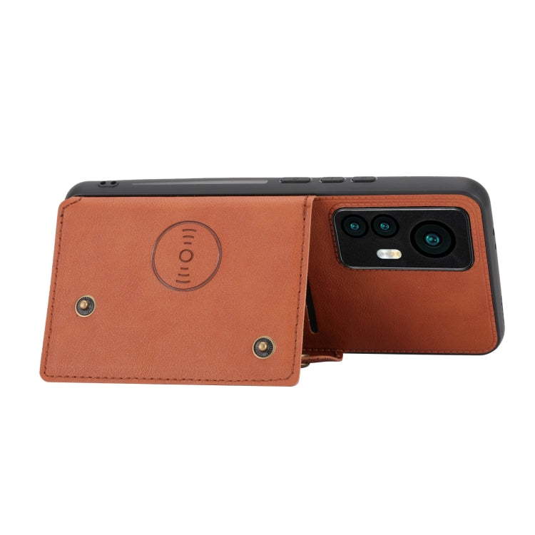 For Xiaomi 12T Pro Double Buckle Card Slots Magnetic Phone Case
