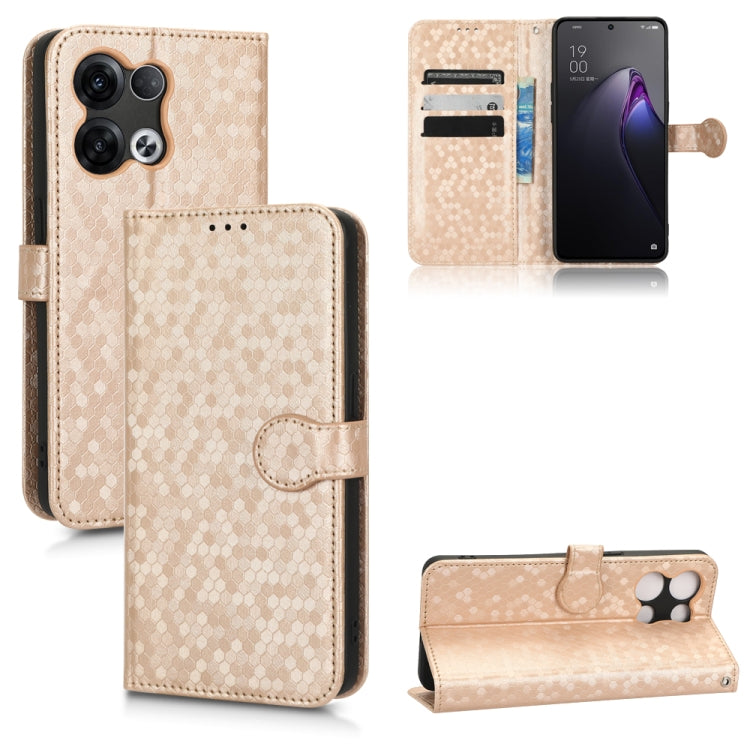 For OPPO Reno8 Pro 5G Honeycomb Dot Texture Leather Phone Case