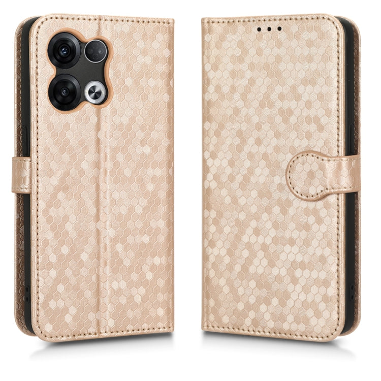 For OPPO Reno8 Pro 5G Honeycomb Dot Texture Leather Phone Case