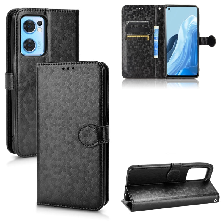 For OPPO Reno7 5G Global / Find X5 Lite Honeycomb Dot Texture Leather Phone Case