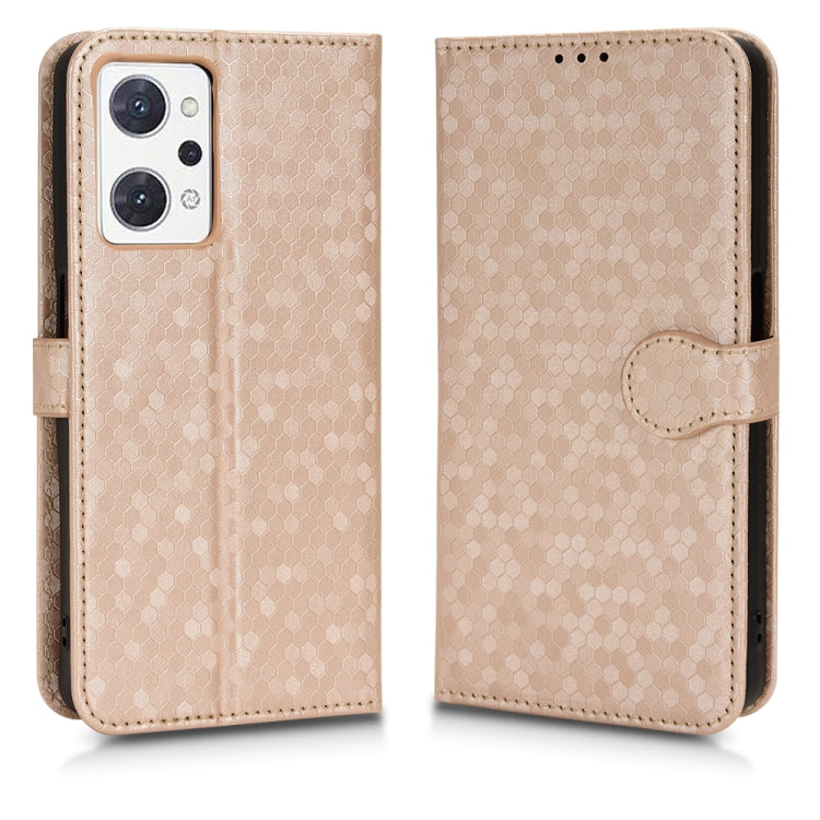 For OPPO Reno7 A JP Version Honeycomb Dot Texture Leather Phone Case