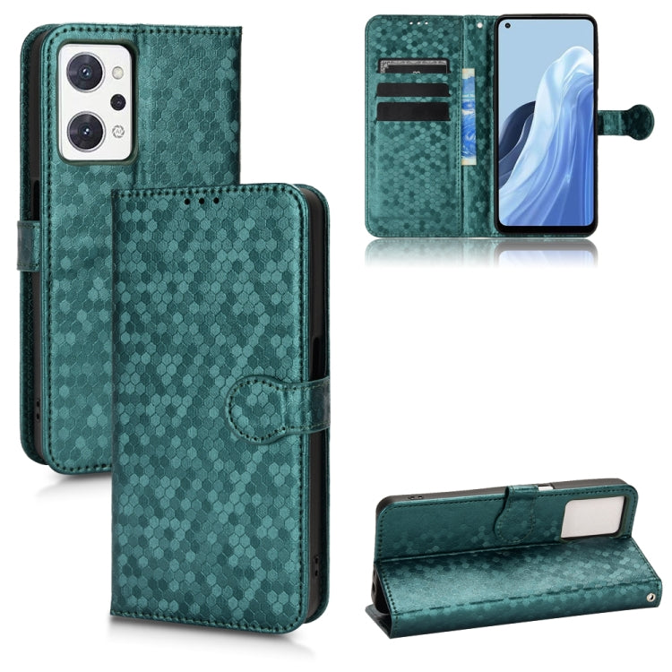 For OPPO Reno7 A JP Version Honeycomb Dot Texture Leather Phone Case